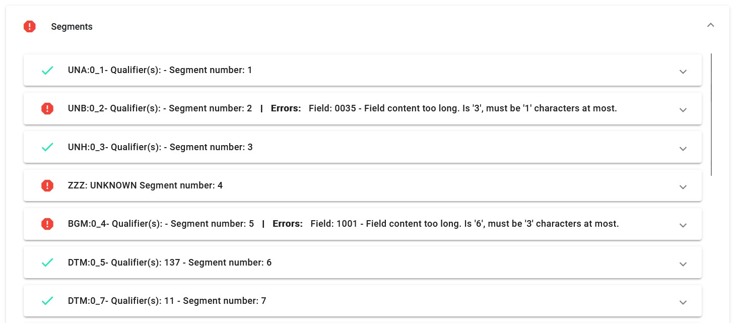 Good format descriptions show the errors within an EDI message at a glance